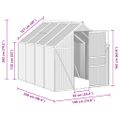 vidaXL Skleník s podkladovým rámom, antracitový, hliník 4,75 m²