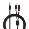 Kábel Jack 3,5mm stereo/2x Cinch 3m NEDIS CABW22200AT30