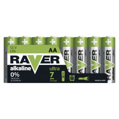 Batéria AA (R6) alkalická RAVER 8ks