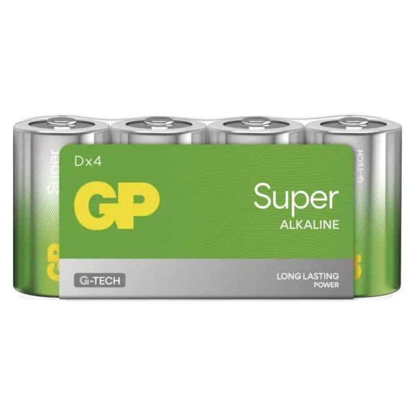 Batéria D (R20) alkalická GP Super 4ks / shrink