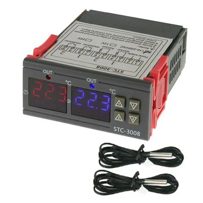 Digitálny termostat duálny STC-3008, rozsah -55~120 °C, 230 V AC