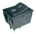 Prepínač kolískový 2-pol./4-pin ON-OFF 250 V/15 A čierny