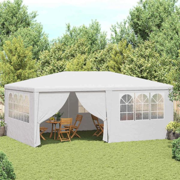 vidaXL Profesionálny párty stan+bočné steny 4x6 m, biely 90 g/m²