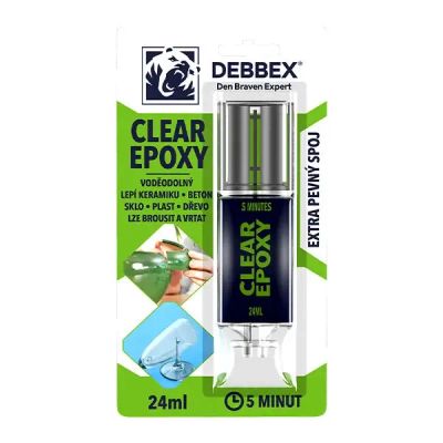 Lepidlo DEBBEX CLEAR EPOXY rýchlotuhnúce 24 ml.