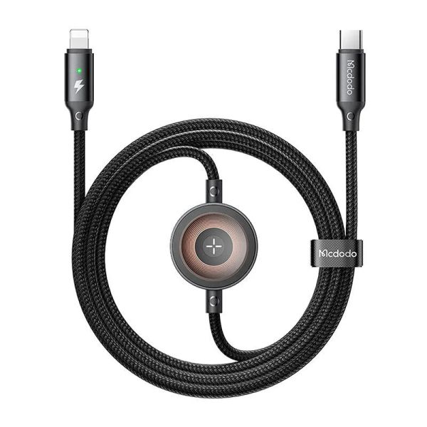 Kábel MCDODO CA-5680 USB-C /Lightning 1,5m Black + nabíjačka na Apple Watch