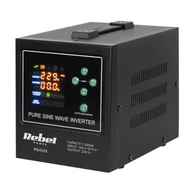 Zdroj záložný REBEL POWER-500-LFP4 12V 230V 500VA 300W Black
