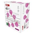 LED svetelná cherry reťaz – guličky 2,5 cm, 4 m, vonkajšia aj vnútorná, ružová, časovač