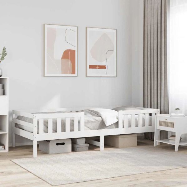 vidaXL Posteľ bez matraca biela 100x200 cm borovicový masív