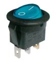 Prepínač kolískový okrúhly pros. 2pol./3pin ON-OFF 250V/6A modrý
