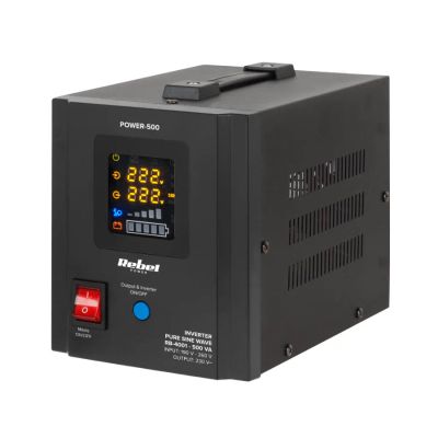 Zdroj záložný REBEL POWER-500 12V 230V 500VA 300W Black