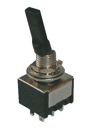 Prepínač páčkový 2pol./6pin ON-ON plastic