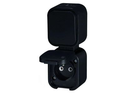 Jedna zásuvka + vypínač ABEX GWN-B2/P čierna