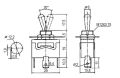 Prepínač páčkový  2pol./3pin ON-ON  250V/10A