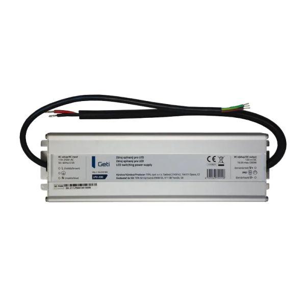 Zdroj spínaný pre LED 12V/200W GETI LPV-200