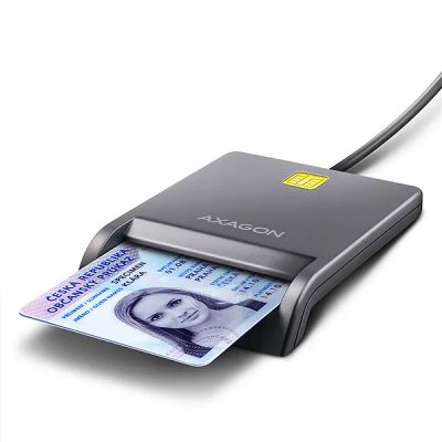 AXAGON CRE-SM3T, USB-A FlatReader čítačka kontaktných kariet Smart card (eObčanka), kábel 1,3 m