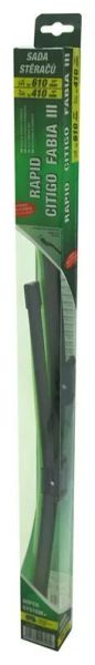 Ploché stierače COMPASS FLAT SET 610+410 mm GREEN FAB III/RAP/CIT