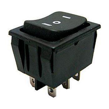 Prepínač kolískový 3pol./6pin (ON)-OFF-(ON) 250V/15A čierny