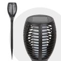 LED solárna lampa imitujúca plamene - čierna - plast - 450 x 100 mm