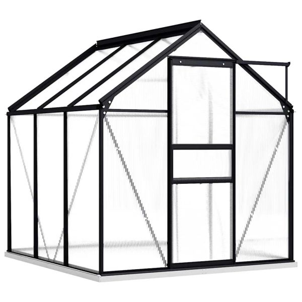 Skleník vidaXL so základným rámom, antracitový hliník, 3,61 m²