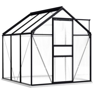 Skleník vidaXL so základným rámom, antracitový hliník, 3,61 m²