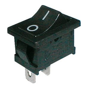 Prepínač kolískový 2pol./2pin ON-OFF 250V/6A čierna 0-I