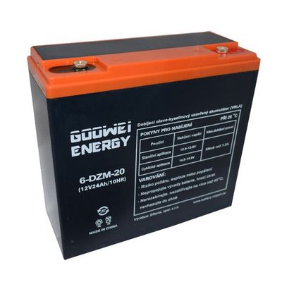Trakčný olovený akumulátor 12V 24Ah GOOWEI ENERGY 6-DZM-20 Pb