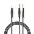 Kábel Jack 3,5mm konektor/2x Jack 6,35mm konektor 1,5m NEDIS COTH23200GY15