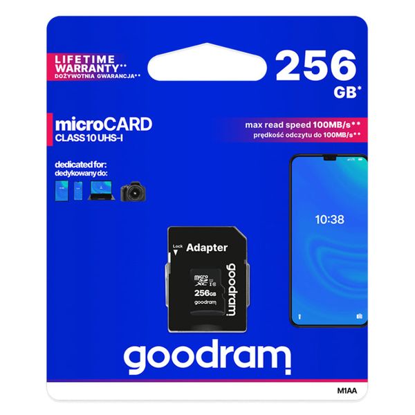 Pamäťová karta GOODRAM micro SD 256 GB s adaptérom