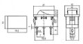Spínač kolískový 2pol./3pin ON-ON 250V/6A čierny
