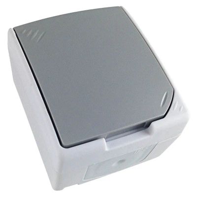 Zásuvka do vlhka IP54 sivá (SOLID), 5B305
