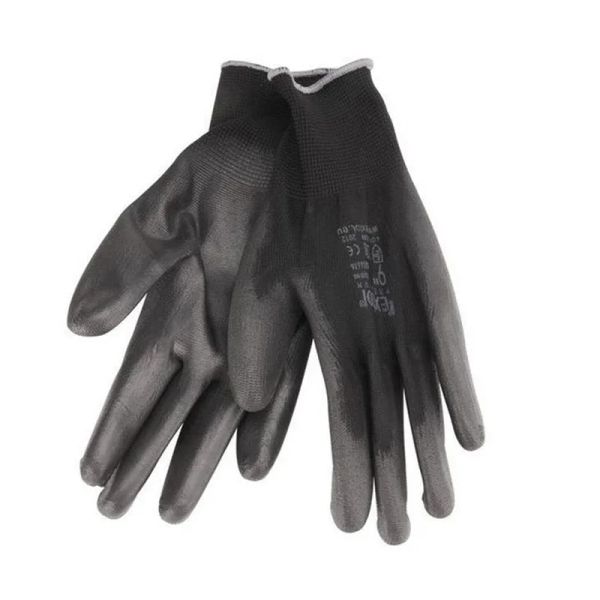 Rukavice polyesterové poloumáčané v PU, čierne, 280 mm, EXTOL PREMIUM