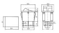 Prepínač kolískový 2×(2-pol./3-pin) ON-OFF 250 V/15 A pros. červený