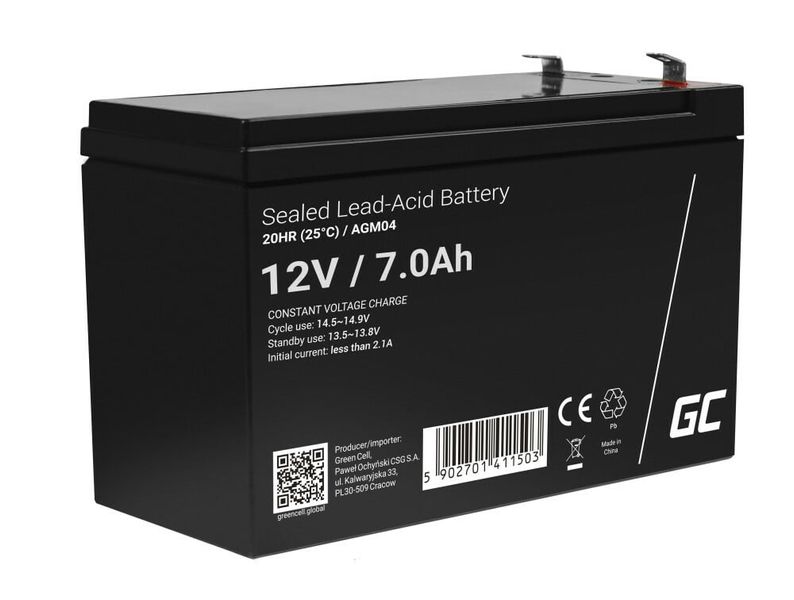 Green Cell AGM04 AGM batéria 12V 7Ah