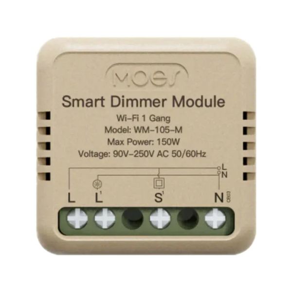 Smart ovládač osvetlenia MOES Switch Module MS-105 WiFi Tuya