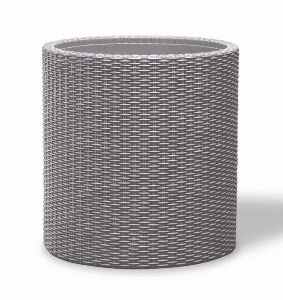 Kvetináč KETER Cylinder M Silver Grey