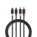 Kábel 2x Cinch konektor/2x Cinch zdierka 2m NEDIS CABW24205AT20
