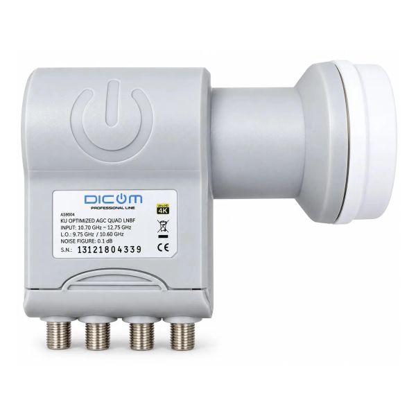 Satelitný konvertor DICOM AS9004 Quad LNB, 4 výstupy, 40 mm