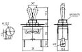 Prepínač páčkový 2pol./2pin ON-OFF 250V/10A