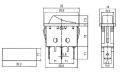 Prepínač kolískový    2pol./3pin  ON-ON 250V/15A čierny
