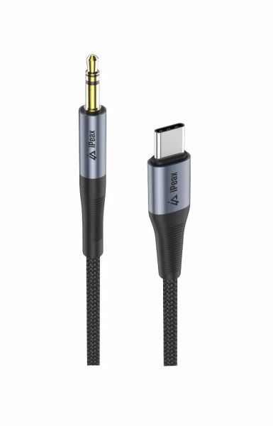 Adaptér iPEAX 90010139 USB-C / JACK 3,5 mm (na počúvanie hudby) čierny