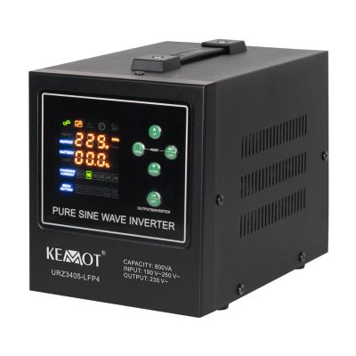 Zdroj záložný KEMOT PROsinus-800-LFP4 12V 230V 800VA 500W Black