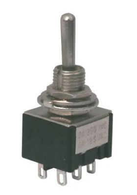 Prepínač páčkový    3pol./6pin (ON)-OFF-(ON)