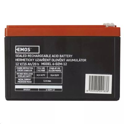 Batéria olovená 12V / 15Ah EMOS B9656V Trakčná (F 6,3mm)