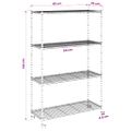 vidaXL Regál so 4 policami na kolieskach 90x35x142 cm chrómový 200 kg
