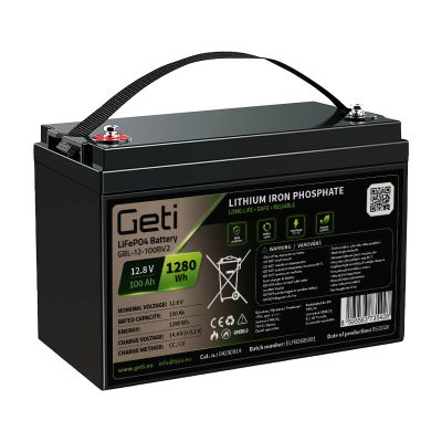 Batéria LiFePO4 12,8 V 100 Ah GETI GBL-12-100BV2 Bluetooth