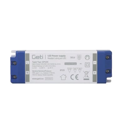 Zdroj spínaný pre LED 12V/ 30W GETI GPS30, IP20