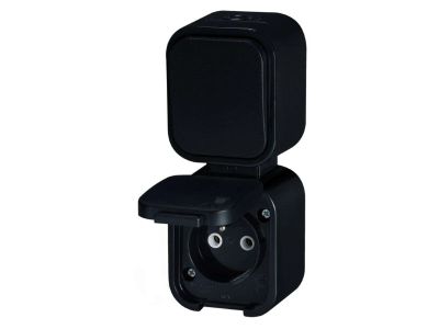 Jedna zásuvka + vypínač ABEX GWN-B2/P čierna