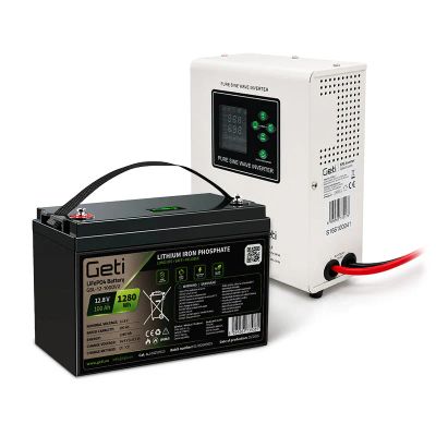 Záložný zdroj GETI GEP301LF, sinusový, 300 W (500 VA) + batéria LiFePO4 100 Ah