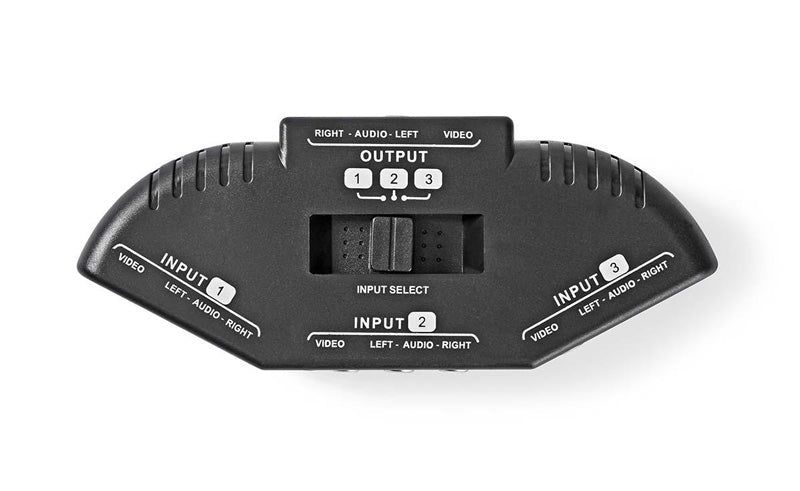Prepínač 3x Cinch/Cinch NEDIS VSWI2403BK