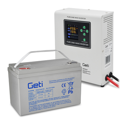 Záložný zdroj GETI GEP501LF sínusový 500W nástenný + batéria 100Ah